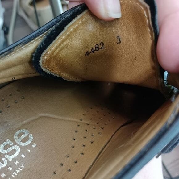 Ease by Florsheim Black Lace Up Oxfords Made in Italy Size 10 D - Picture 4 of 9